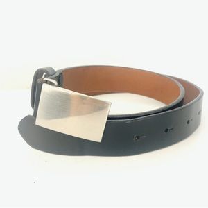 Coach Brass/Calfskin Black Leather Belt 30”